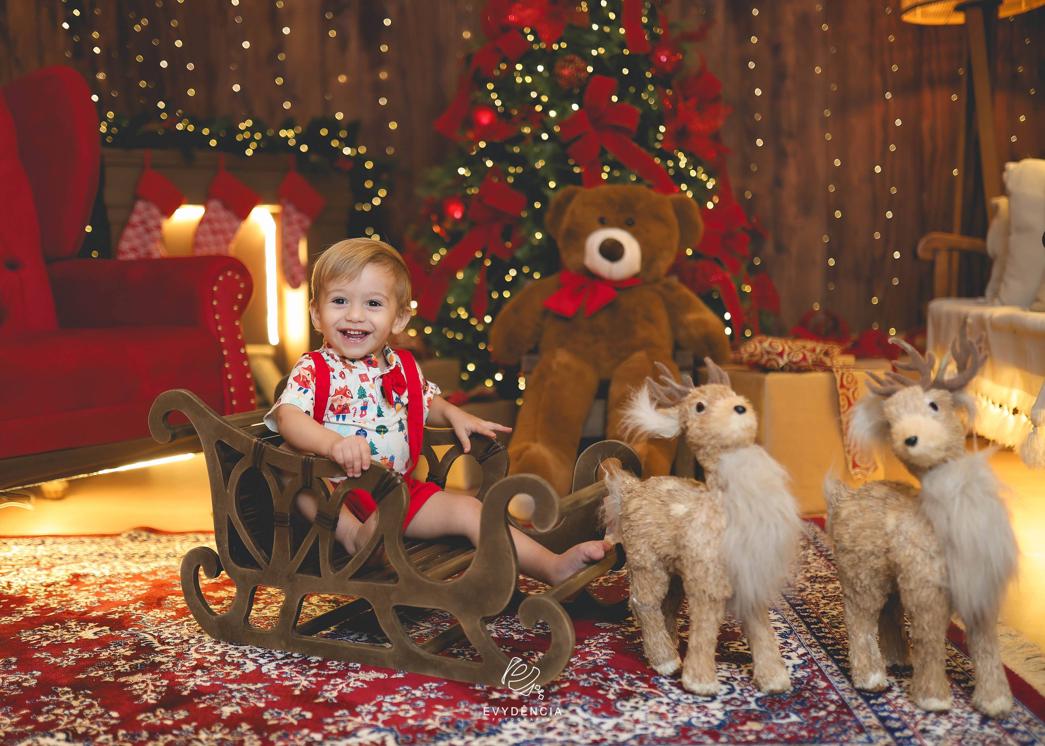 Familia em fotos de Natal no Estúdio Evydência em Tijucas